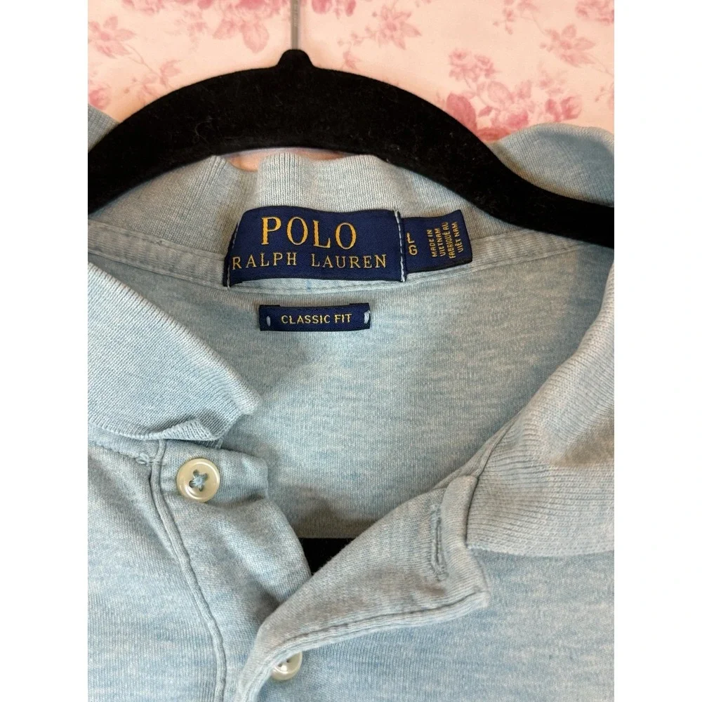Polo Ralph Lauren Classic Fit Polo Shirt Light Blue Big & Tall Size L